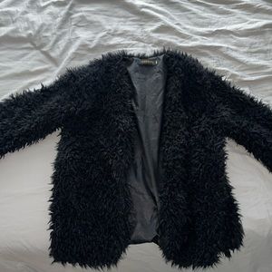 Black Faux Fur Coat